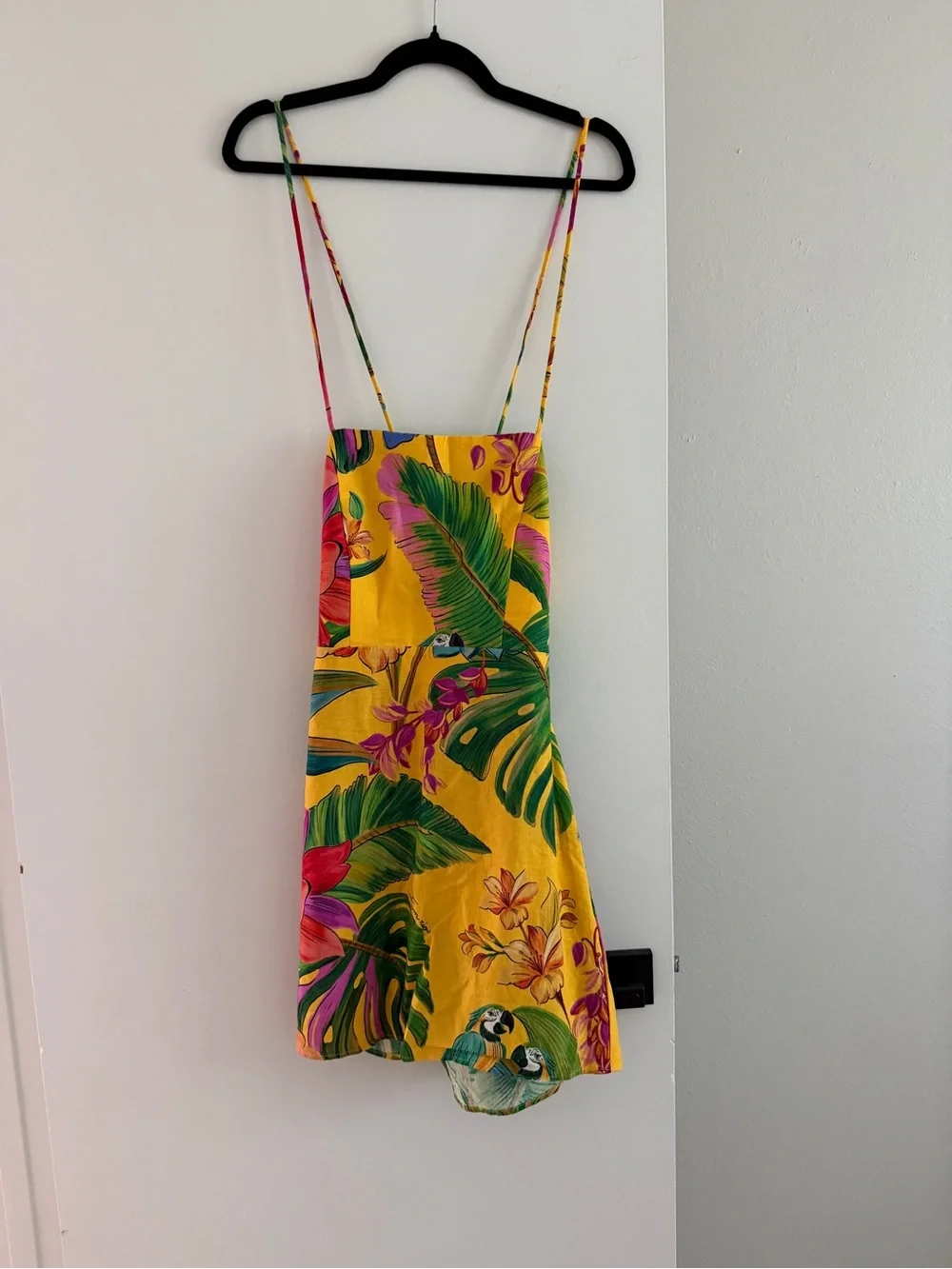 Farm Rio Birds Singing Yellow Mini Dress - Picture 3 of 5
